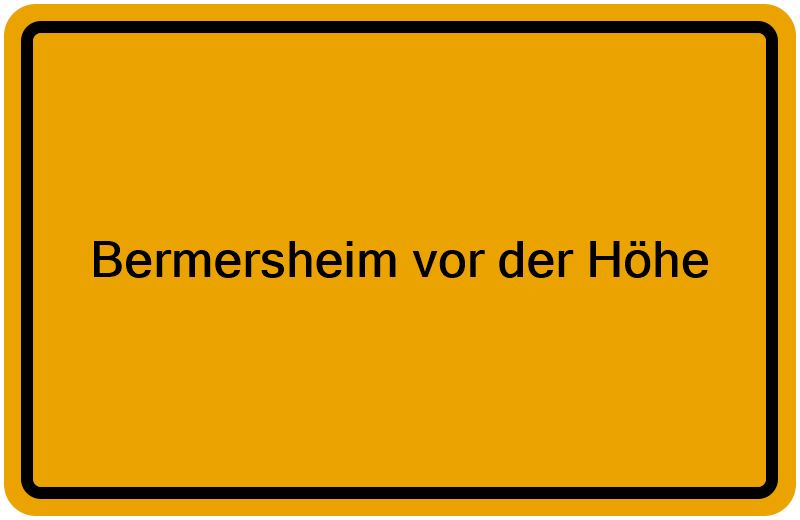 Handelsregisterauszug Bermersheim vor der Höhe